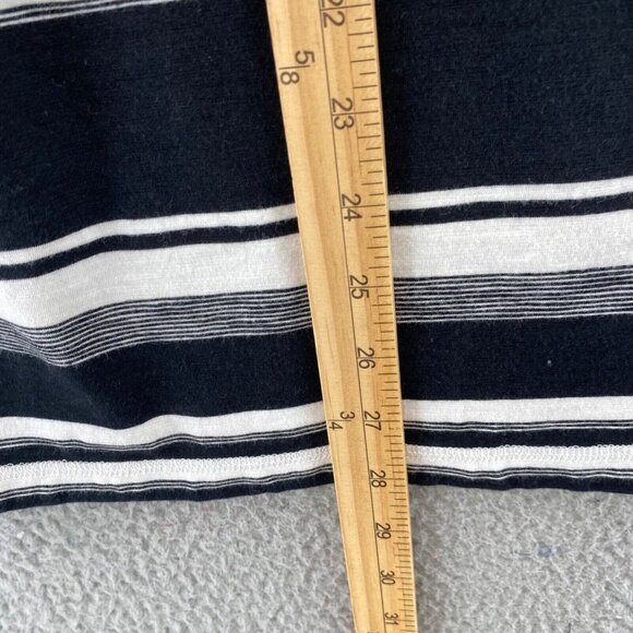 T By Talbots Top Womens 3X Plus Black Striped Cutout Back 3/4 Sleeves Stretch - Picture 9 of 10